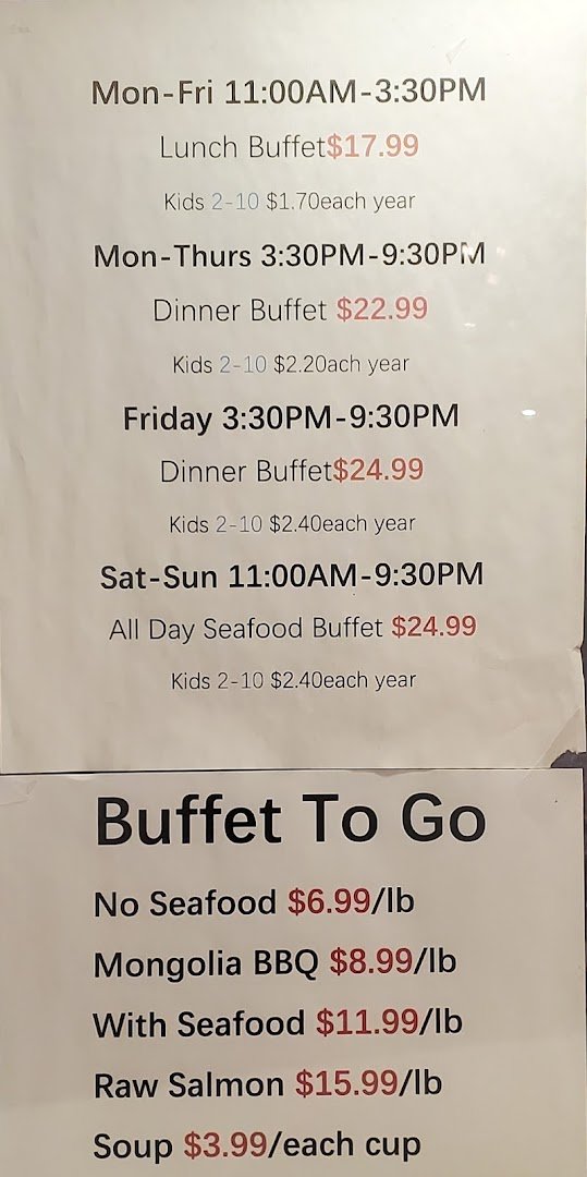 Buffet trays with assorted Asian dishes