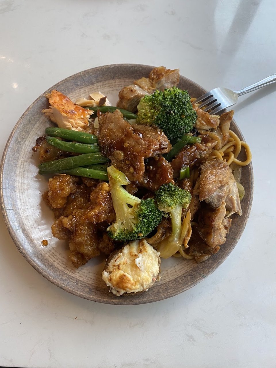 Menu page with Asian buffet selections